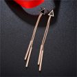 18K Rose Gold-Plated & Black Triangle & Tassel Drop Earrings Hot on Sale