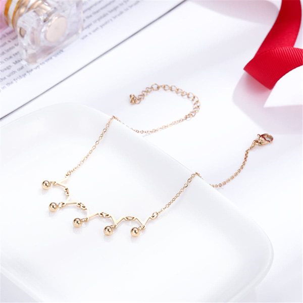 18K Rose Gold-Plated Crown Charm Anklet For Discount