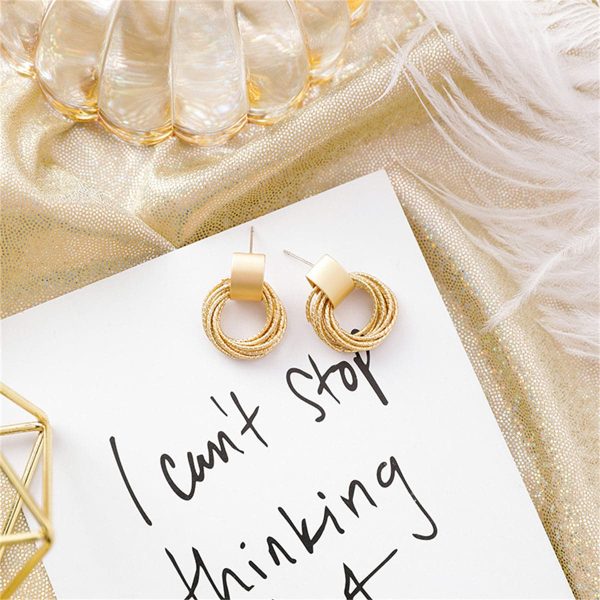 18K Gold-Plated Stacked Circle Drop Earrings Online now