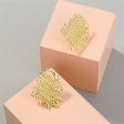 18K Gold-Plated Weave Stud Earrings Discount