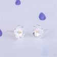 Two-Tone Sakura Floral Stud Earrings on Sale