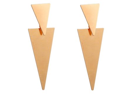 18K Gold-Plated Double Triangle Drop Earrings Online now