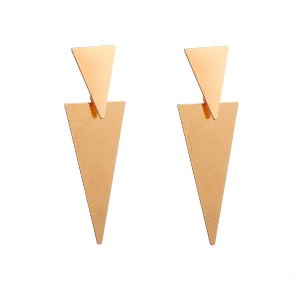 18K Gold-Plated Double Triangle Drop Earrings Online now