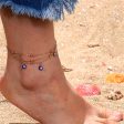 Blue & 18K Gold-Plated Evil Eye Layered Anklet Hot on Sale