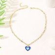 Blue Enamel & 18K Gold-Plated Heart Pendant Necklace Cheap