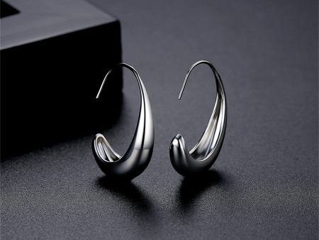 Silver-Plated Smooth Face Huggie Earrings Online Sale