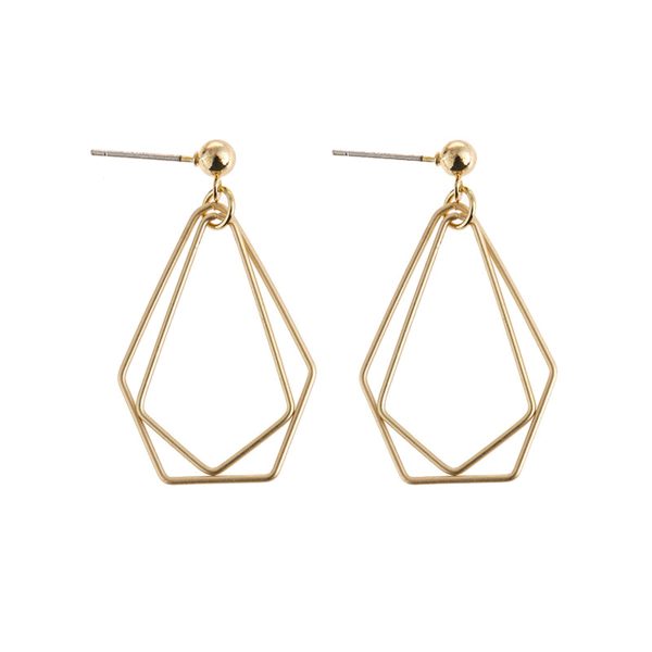 18K Rose Gold-Plated Open Geometric Drop Earrings on Sale