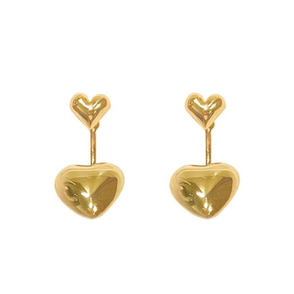 18K Gold-Plated Heart Ear Jackets Online Hot Sale