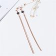 Black Acrylic & 18K Rose Gold-Plated Long Tassel Drop Earrings Fashion