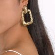 18K Gold-Plated Twine Open Rectangle Drop Earrings For Cheap