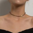 Black Acrylic & 18K Gold-Plated Floral Choker Necklace Online now