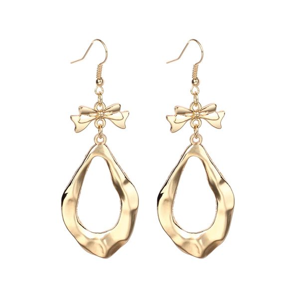 18K Gold-Plated Bow Drop Earrings For Cheap