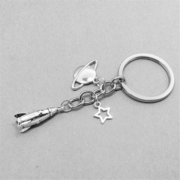 Silver-Plated Rocket Key Chain on Sale