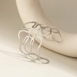 Silver-Plated Openwork Flower Cuff For Sale