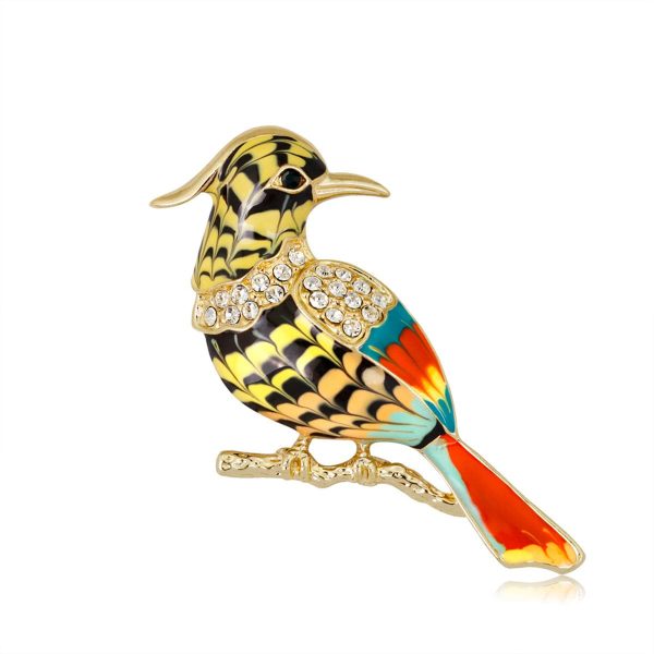 18K Gold-Plated & Cubic Zirconia Bird Brooch Online now