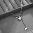 Silver-Plated Heart & Star Pendant Necklace For Cheap