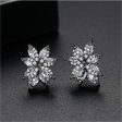 Black Crystal & Cubic Zirconia Flower Stud Earrings Cheap