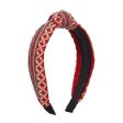 Red & Beige Geometric Knot-Accent Hard Headband Online Sale