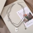 Silver-Plated Butterfly  Change  Layered Pendant Necklace Sale