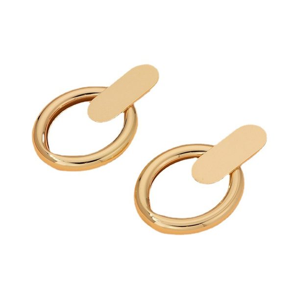 18K Gold-Plated Tube Circle Drop Hoop Earrings Online