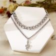 Silver-Plated Figaro Chain Snake Layered Pendant Necklace Online Sale