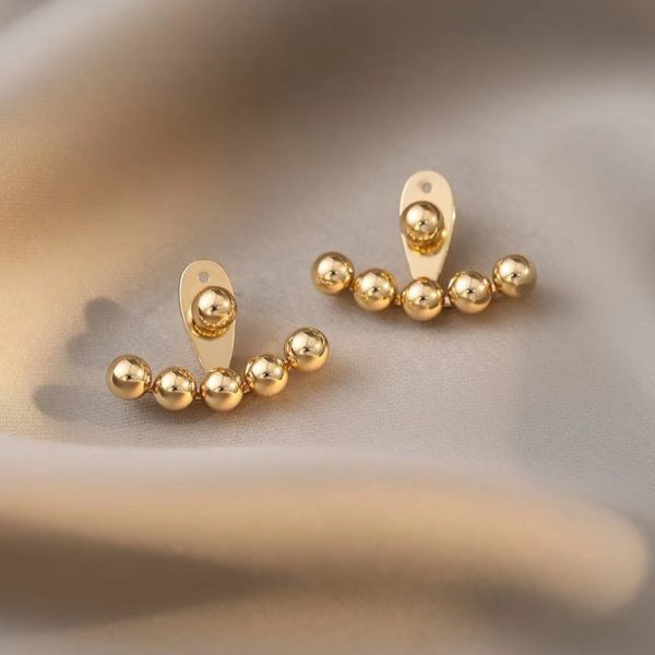 18K Gold-Plated Beaded Ear Jackets Online Sale