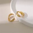 18K Gold-Plated Twisted Layered Huggie Earrings on Sale