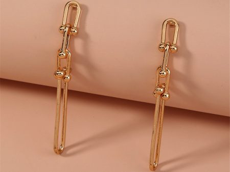 18K Gold-Plated Studded Drop Earrings Cheap