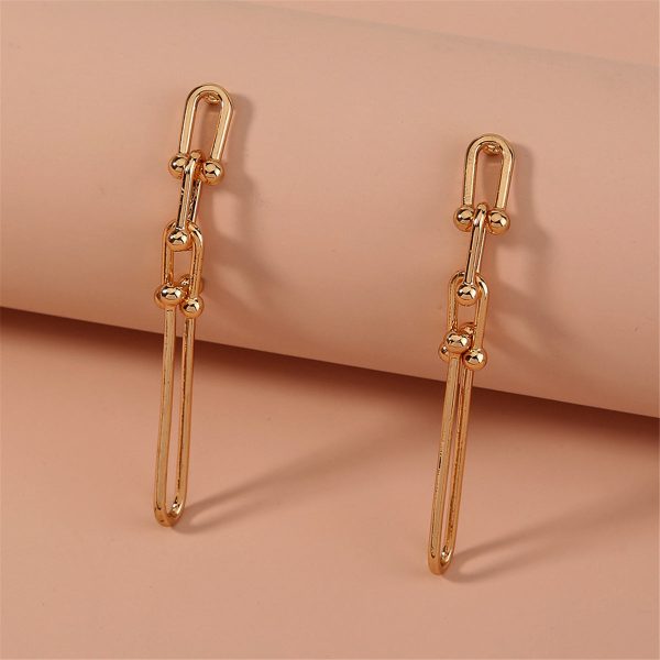 18K Gold-Plated Studded Drop Earrings Cheap