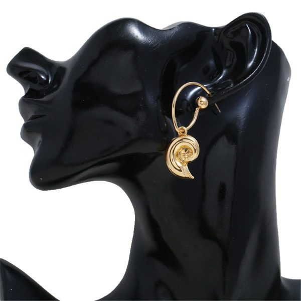 18K Gold-Plated Conch Drop Earrings Discount