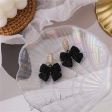 Black Acrylic & Cubic Zirconia Bow Baguette-Cut Drop Earrings Online