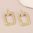 18K Gold-Plated Twine Open Rectangle Drop Earrings For Cheap