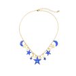 Blue Acrylic & 18K Gold-Plated Moon & Star Statement Necklace Online