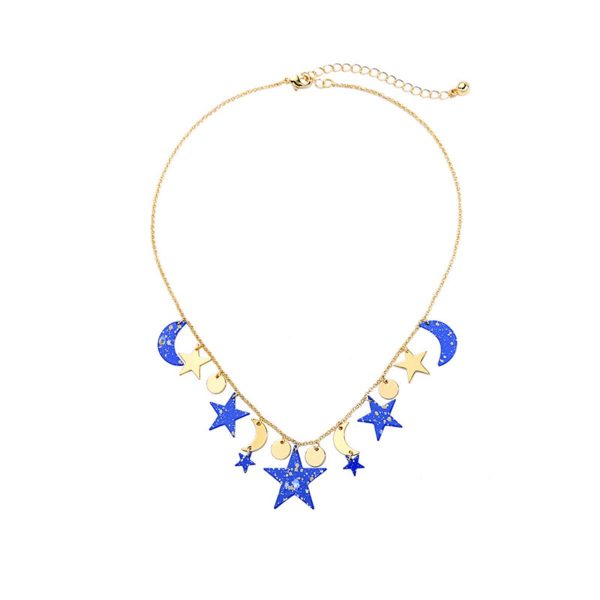 Blue Acrylic & 18K Gold-Plated Moon & Star Statement Necklace Online