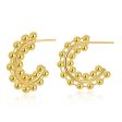 18K Gold-Plated Layered Beaded Huggie Earrings For Discount