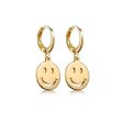 18K Gold-Plated Smiley Huggie Earrings Supply