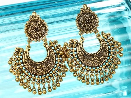 18K Gold-Plated Boho Intricate Drop Earrings Supply