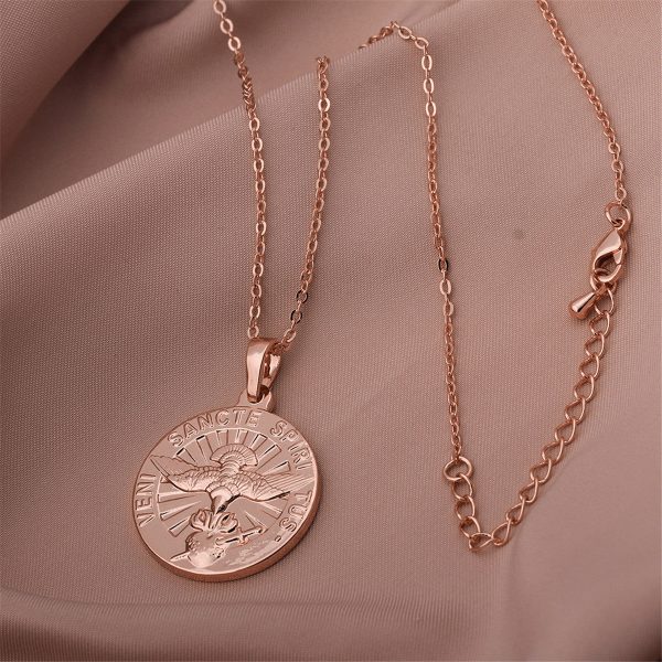 18K Rose Gold-Plated German Coin Pendant Necklace For Discount