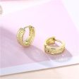 18K Gold-Plated Openwork Rattan Circle Huggie Earrings For Sale