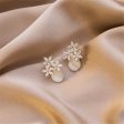 18K Gold-Plated & Clear Cubic Zirconia Floral Stud Earrings For Sale