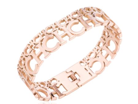 18K Rose Gold-Plated  CH  Bangle Online now