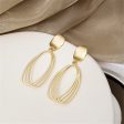 18K Gold-Plated Stacked Open Oval Drop Earrings Hot on Sale