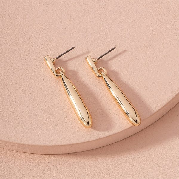 18K Gold-Plated Oval Drop Earrings Online Sale