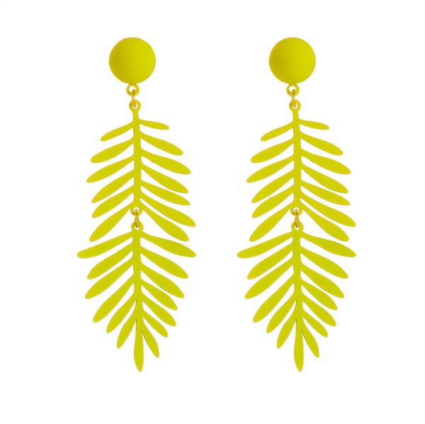 Yellow Enamel & 18K Gold-Plated Leaves Drop Earrings Hot on Sale