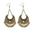 Beige Enamel & 18K Gold-Plated Ball-Detail Crescent Moon Drop Earrings For Cheap