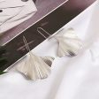 Silver-Plated Lotus Leaf Drop Earrings For Discount