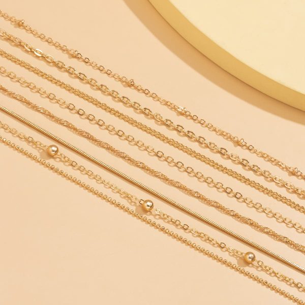 18K Gold-Plated Bead Chain Necklace Set Online