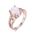 White Opal & 18K Rose Gold-Plated Promise Ring Cheap