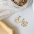 18K Gold-Plated Floral Openwork Drop Earrings Online Hot Sale