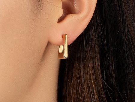 18K Gold-Plated G-Shape Huggie Earrings Hot on Sale